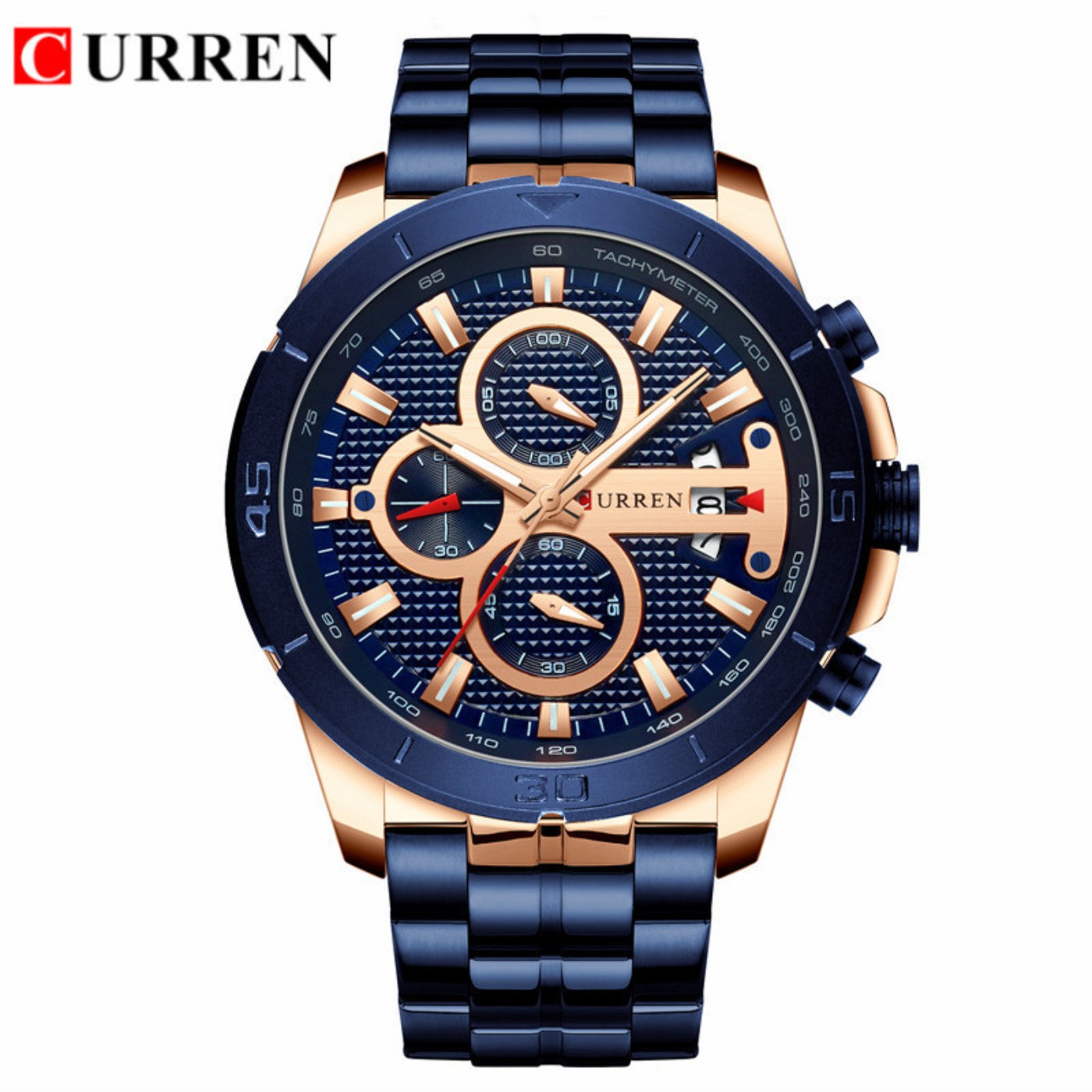 Luxury Watch Brands - Relógio CURREN Masculino à Prova D'Água,