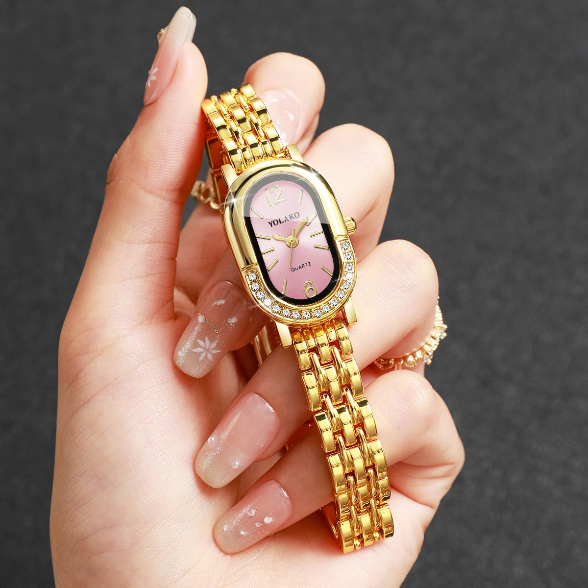 Luxury Watch Display Case - Relógio feminino de luxo com strass,