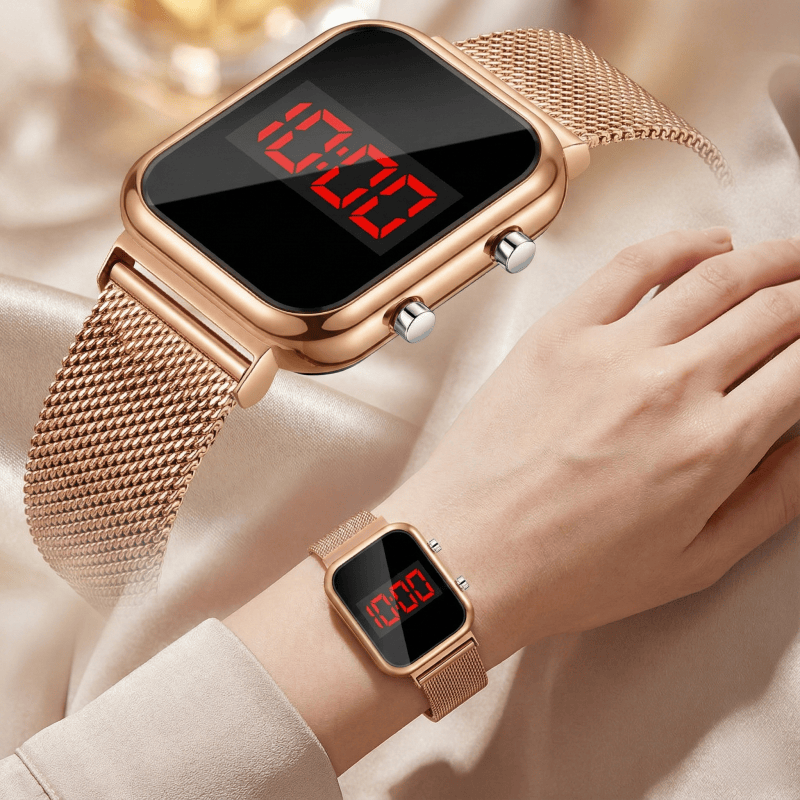 Luxury Watch Life - Moda fivela magnética retângulo led relógios
