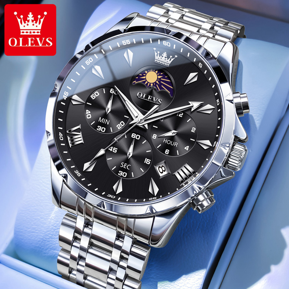 Luxury Watch Affordable - Relógio Masculino OLEVS 3653 com Fases