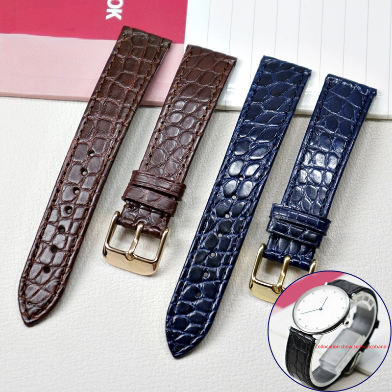 Luxury Watch Cartier - Pulseira de couro genuíno de crocodilo