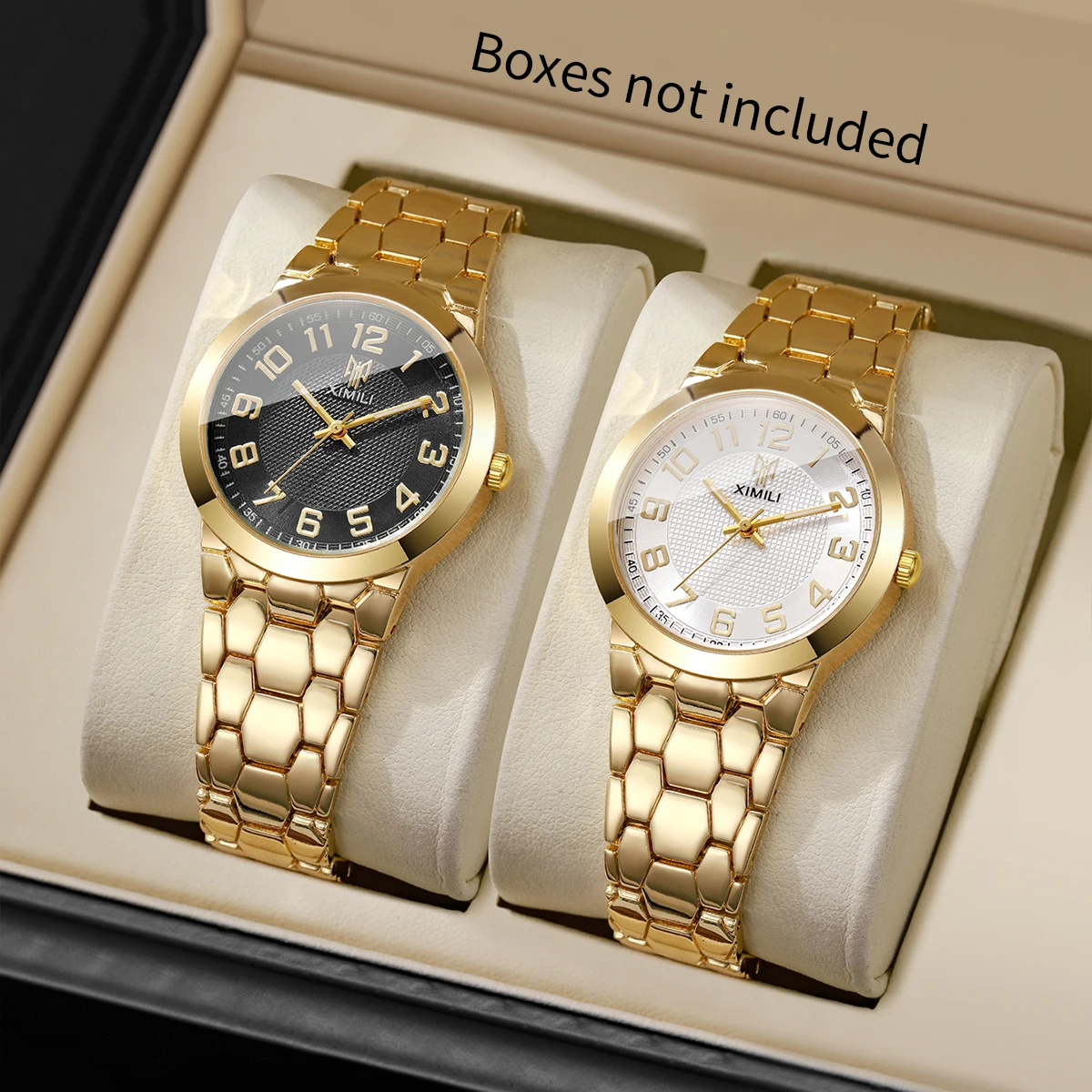 Luxury Watch Gold And Black - Relógio de pulso feminino luxuoso em
