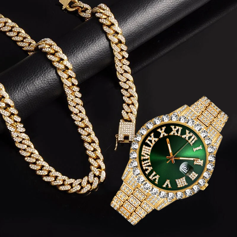 Luxury Watch Miami - Quartzo de luxo ouro tira relógio