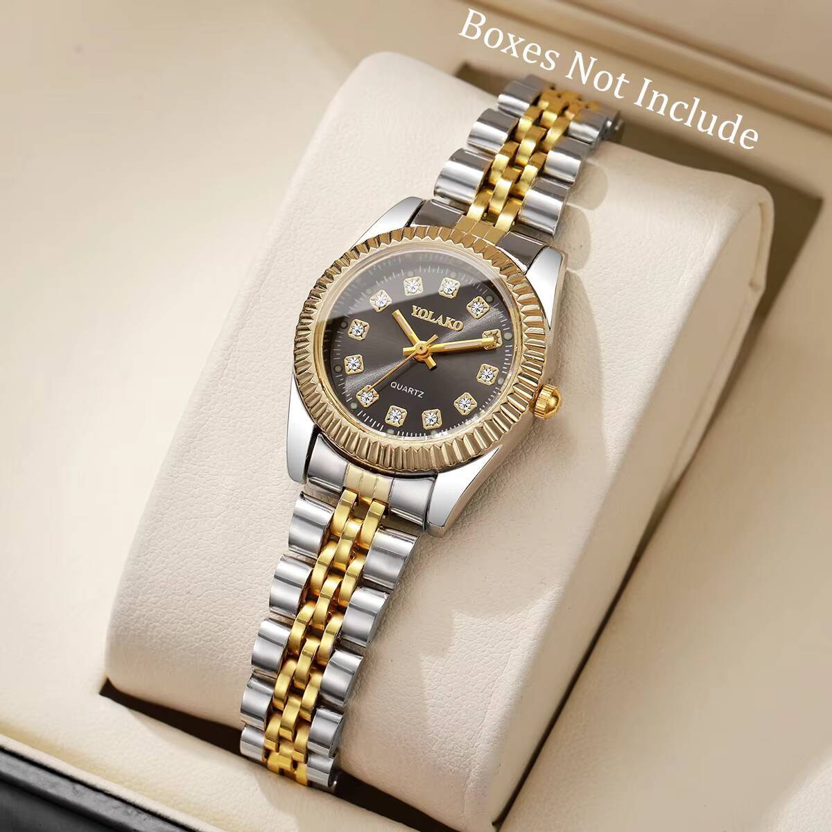 Luxury Watch Display Case - Relógio feminino de quartzo com strass,
