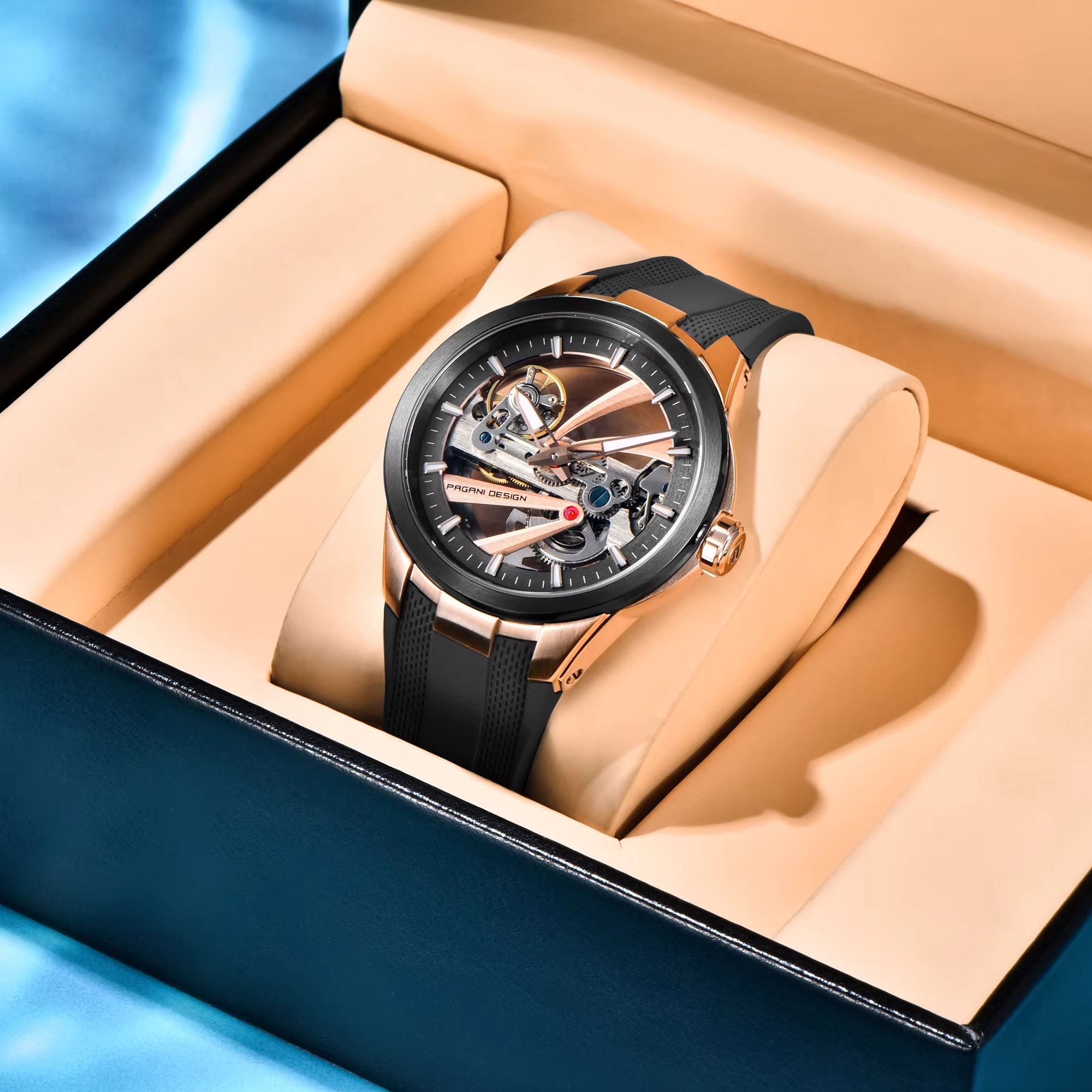 Relógio Mecânico Masculino PAG - Luxury Watch Gold And Black avaliação e preço