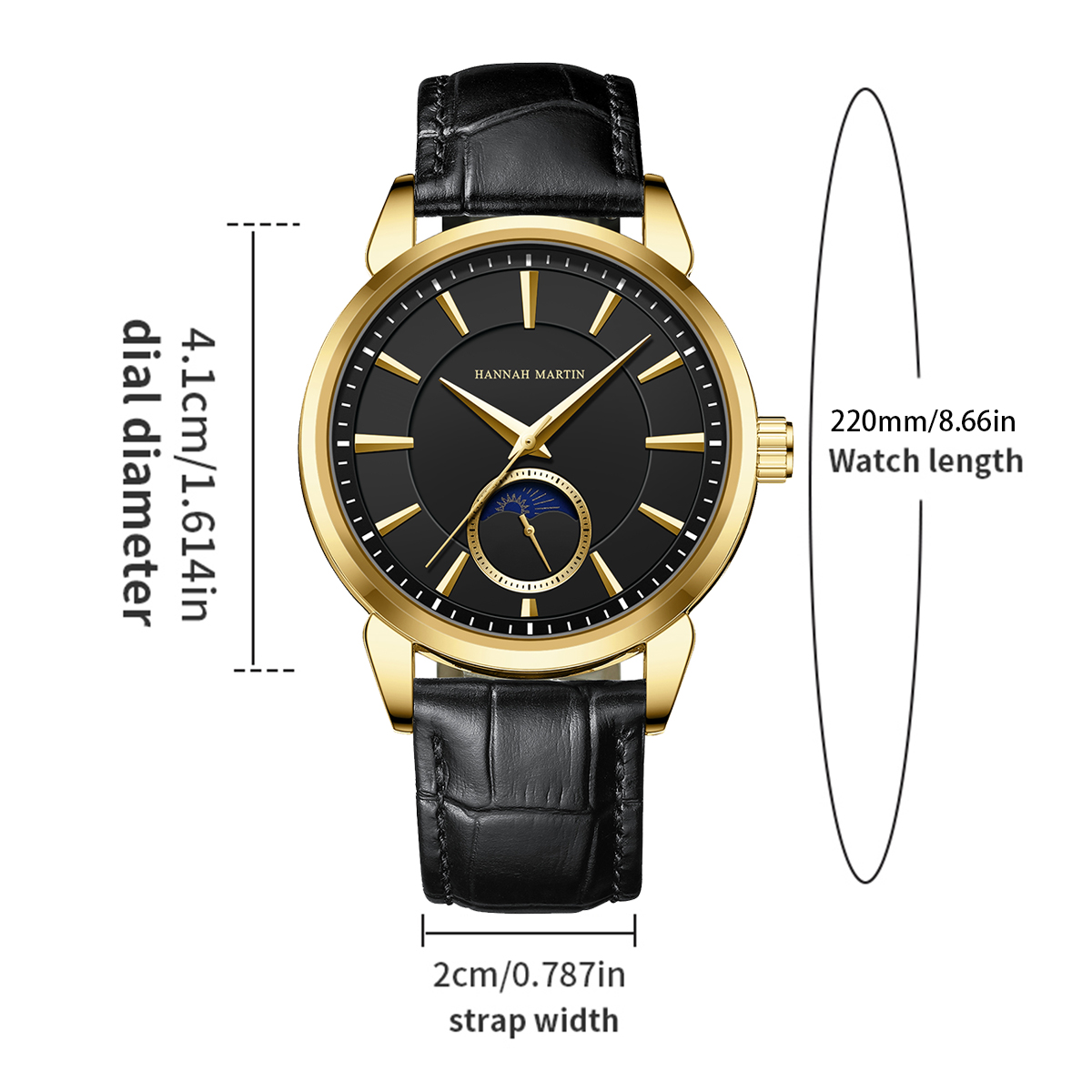 Hannah martin masculino relógi - Luxury Watch Gold And Black avaliação e preço