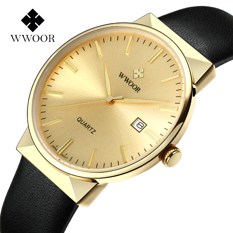 Wwoor relógios masculinos marc - Luxury Watch Gold And Black avaliação e preço