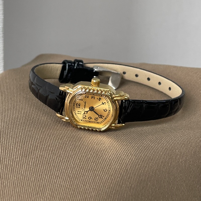 Relógio de quartzo feminino ov - Luxury Watch Gold And Black avaliação e preço