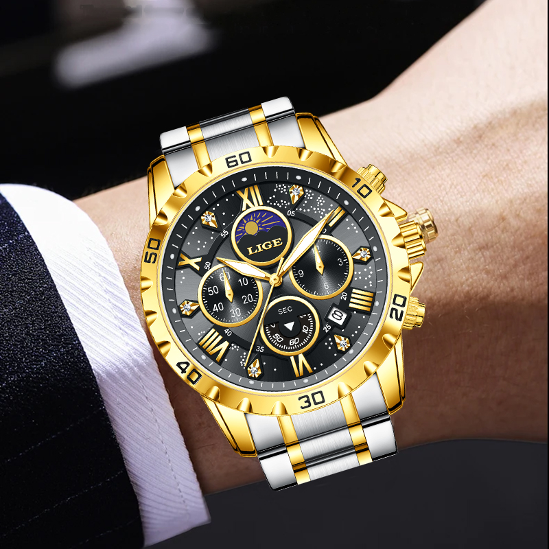Relógio Masculino de Luxo LIGE - Luxury Watch Brands avaliação e preço