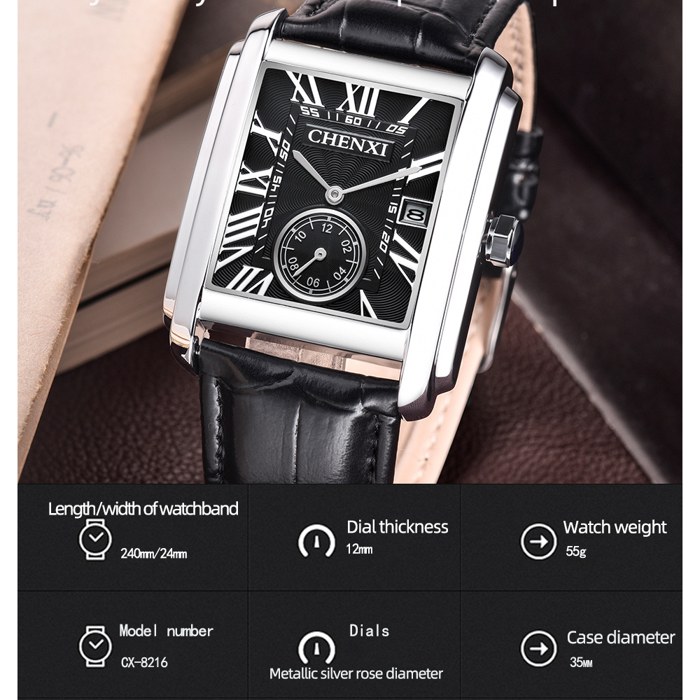 Chenxi 8216 moda clássico quad - Luxury Watch Affordable avaliação e preço