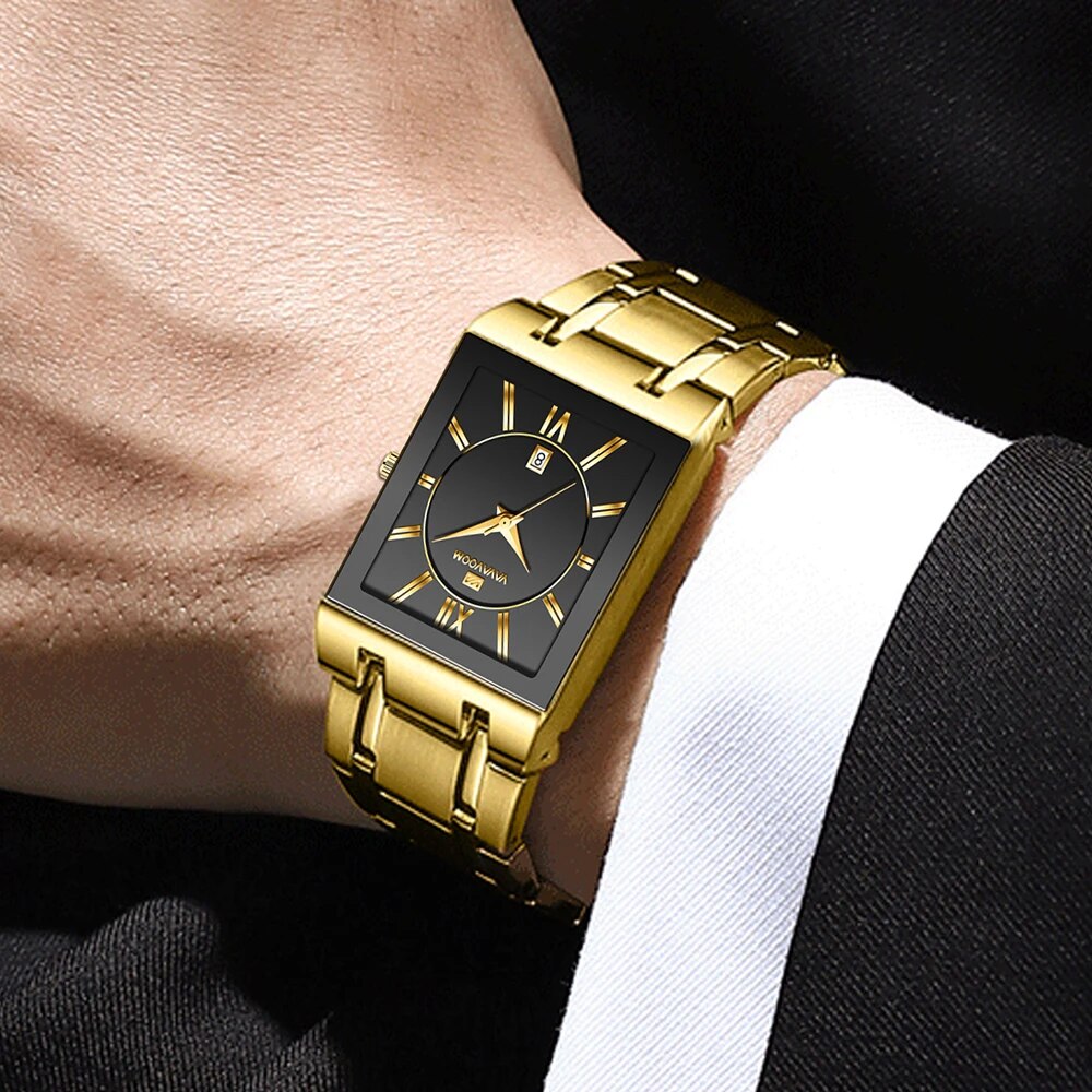Relógio de negócios masculino  - Luxury Watch Gold And Black avaliação e preço