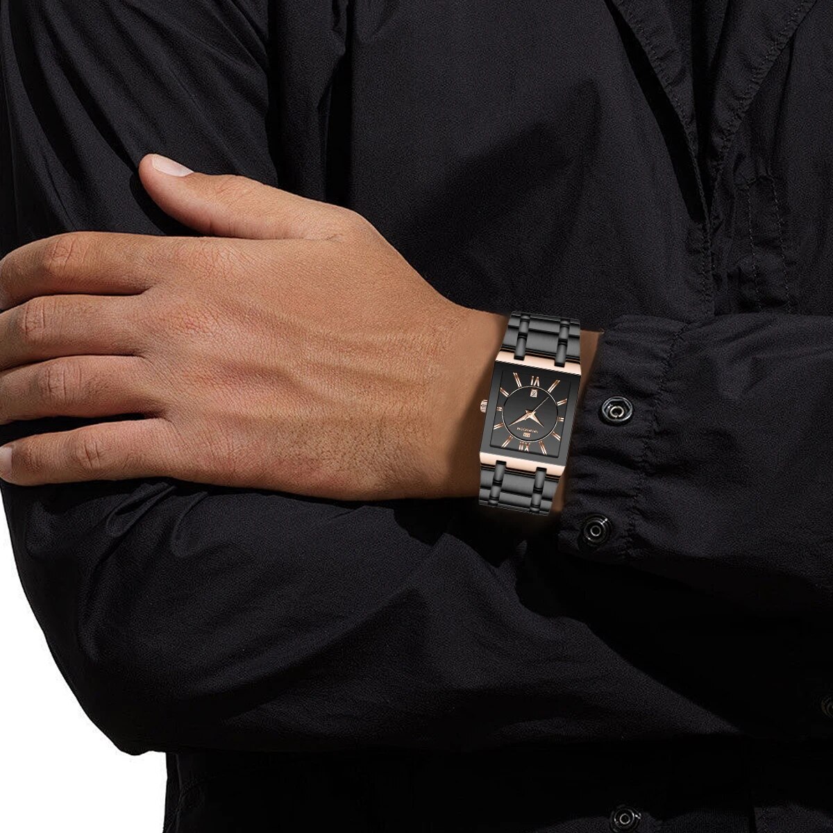 Relógio de negócios masculino  - Luxury Watch Gold And Black avaliação e preço